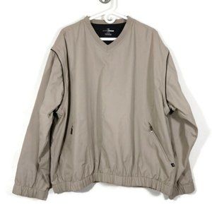 Grand Slam Men's Golf Windbreaker Pullover Jacket Tan Size XL Detachable Sleeve